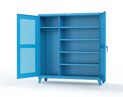 Extreme Duty 12 GA Ventilated (Hex) Uniform Cabinet with 5 Shelves - 72 In. W x 24 In. D x 78 In. H - 66-H-W-245-5012