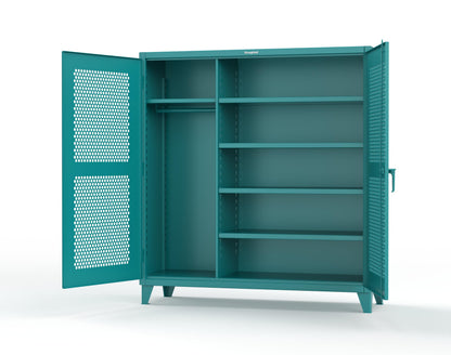 Extreme Duty 12 GA Ventilated (Hex) Uniform Cabinet with 5 Shelves - 72 In. W x 24 In. D x 78 In. H - 66-H-W-245-5021