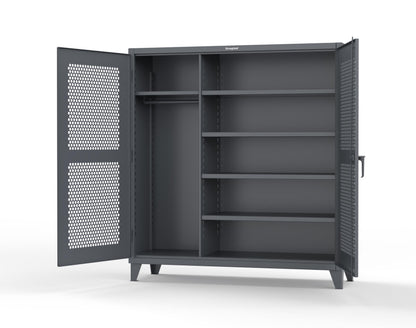 Extreme Duty 12 GA Ventilated (Hex) Uniform Cabinet with 5 Shelves - 72 In. W x 24 In. D x 78 In. H - 66-H-W-245-7024