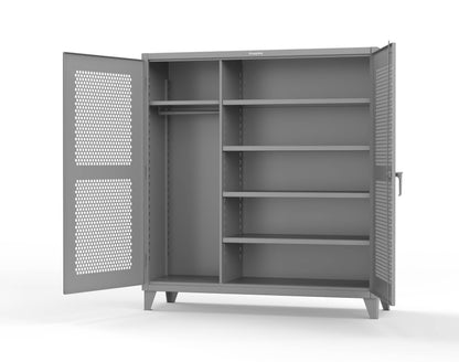 Extreme Duty 12 GA Ventilated (Hex) Uniform Cabinet with 5 Shelves - 72 In. W x 24 In. D x 78 In. H - 66-H-W-245-7037