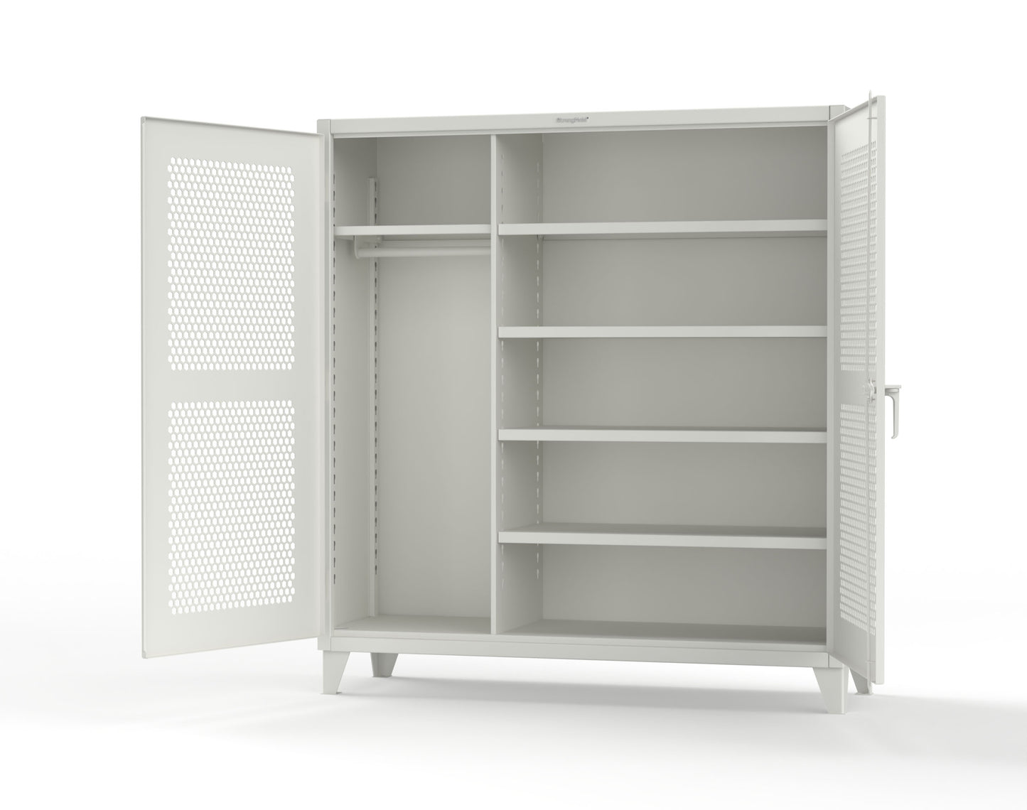 Extreme Duty 12 GA Ventilated (Hex) Uniform Cabinet with 5 Shelves - 72 In. W x 24 In. D x 78 In. H - 66-H-W-245-9003