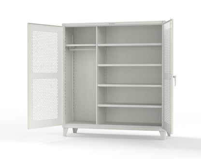 Extreme Duty 12 GA Ventilated (Hex) Uniform Cabinet with 5 Shelves - 72 In. W x 24 In. D x 78 In. H - 66-H-W-245-9003