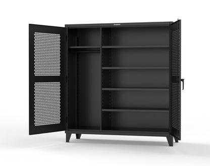 Extreme Duty 12 GA Ventilated (Hex) Uniform Cabinet with 5 Shelves - 72 In. W x 24 In. D x 78 In. H - 66-H-W-245-9005