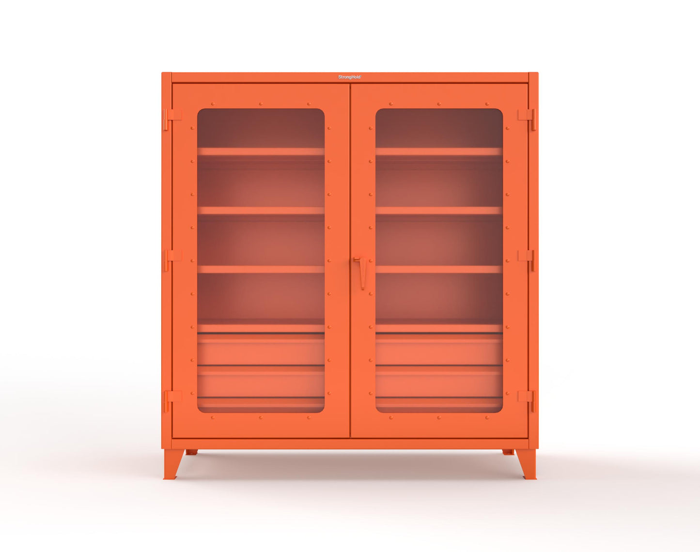 Extreme Duty 12 GA Clear View Cabinet with 6 Half-Width Drawers, 4 Shelves - 72 In. W x 24 In. D x 78 In. H - 66-LD-244-6/5DB-2009