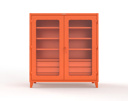 Extreme Duty 12 GA Clear View Cabinet with 6 Half-Width Drawers, 4 Shelves - 72 In. W x 24 In. D x 78 In. H - 66-LD-244-6/5DB-2009