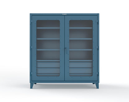 Extreme Duty 12 GA Clear View Cabinet with 6 Half-Width Drawers, 4 Shelves - 72 In. W x 24 In. D x 78 In. H - 66-LD-244-6/5DB-5001
