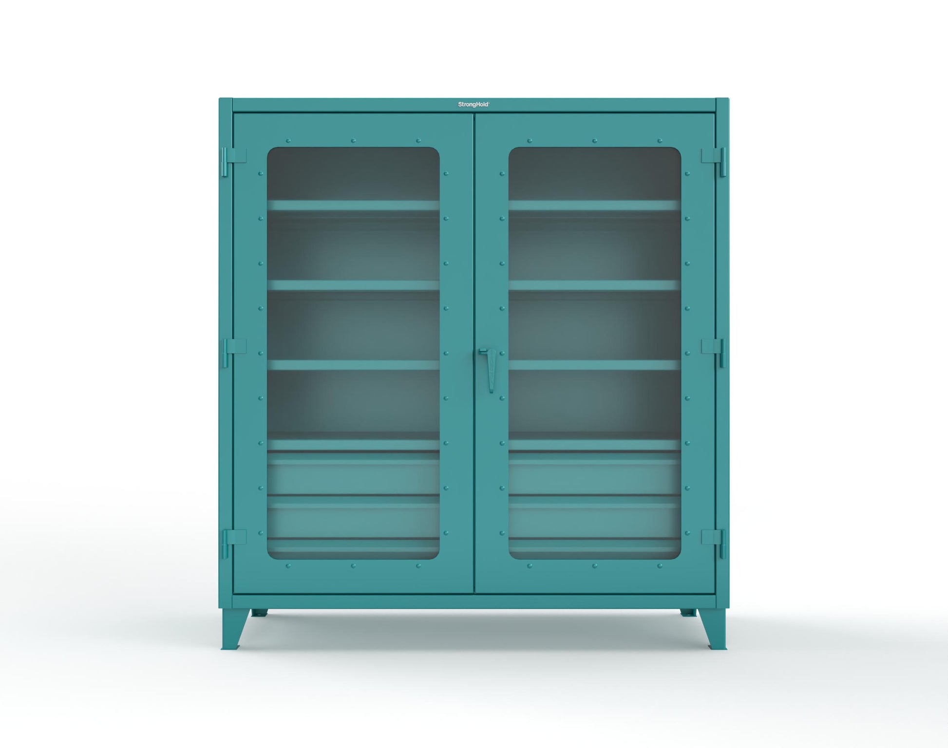 Extreme Duty 12 GA Clear View Cabinet with 6 Half-Width Drawers, 4 Shelves - 72 In. W x 24 In. D x 78 In. H - 66-LD-244-6/5DB-5021