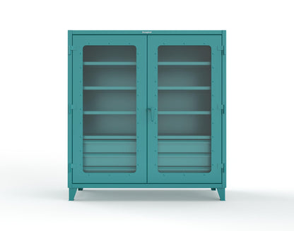 Extreme Duty 12 GA Clear View Cabinet with 6 Half-Width Drawers, 4 Shelves - 72 In. W x 24 In. D x 78 In. H - 66-LD-244-6/5DB-5021