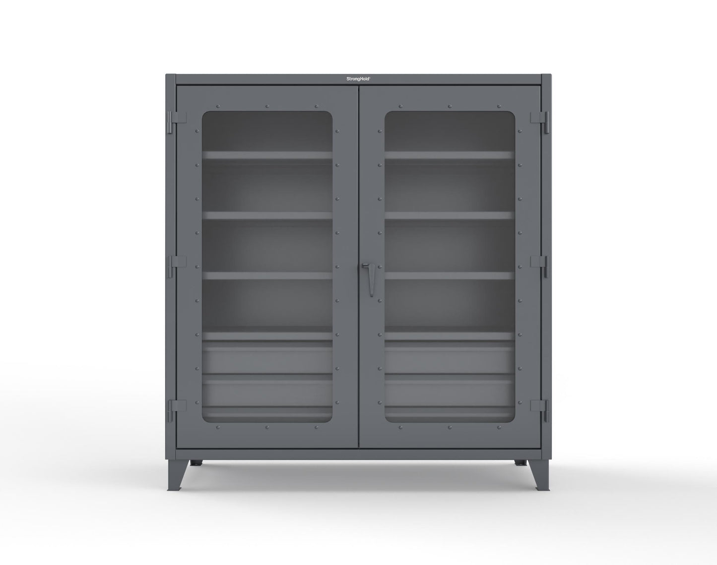 Extreme Duty 12 GA Clear View Cabinet with 6 Half-Width Drawers, 4 Shelves - 72 In. W x 24 In. D x 78 In. H - 66-LD-244-6/5DB-7024