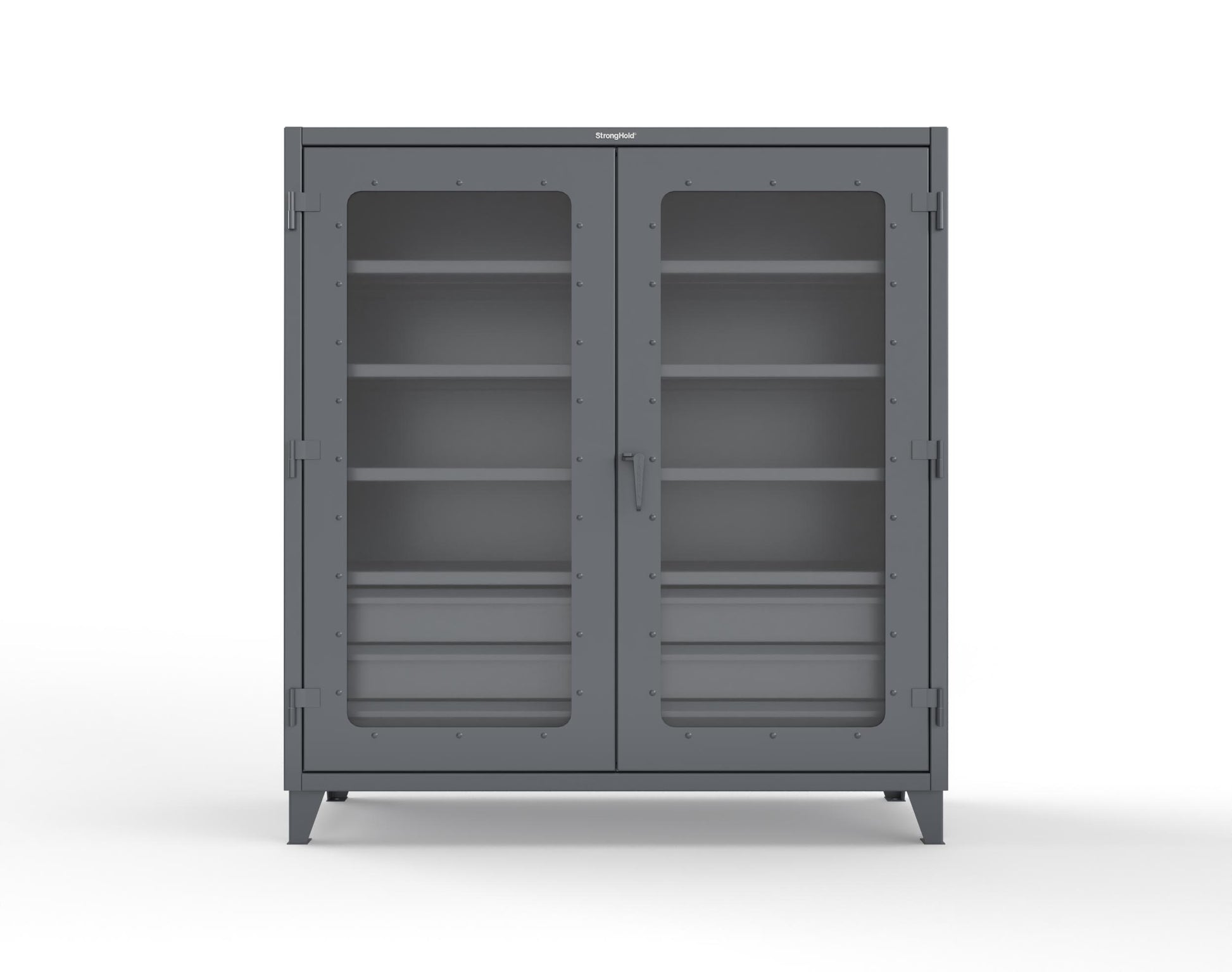 Extreme Duty 12 GA Clear View Cabinet with 6 Half-Width Drawers, 4 Shelves - 72 In. W x 24 In. D x 78 In. H - 66-LD-244-6/5DB-7024