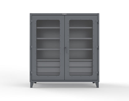 Extreme Duty 12 GA Clear View Cabinet with 6 Half-Width Drawers, 4 Shelves - 72 In. W x 24 In. D x 78 In. H - 66-LD-244-6/5DB-7024
