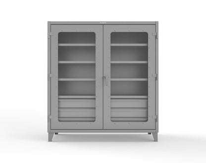 Extreme Duty 12 GA Clear View Cabinet with 6 Half-Width Drawers, 4 Shelves - 72 In. W x 24 In. D x 78 In. H - 66-LD-244-6/5DB-7037