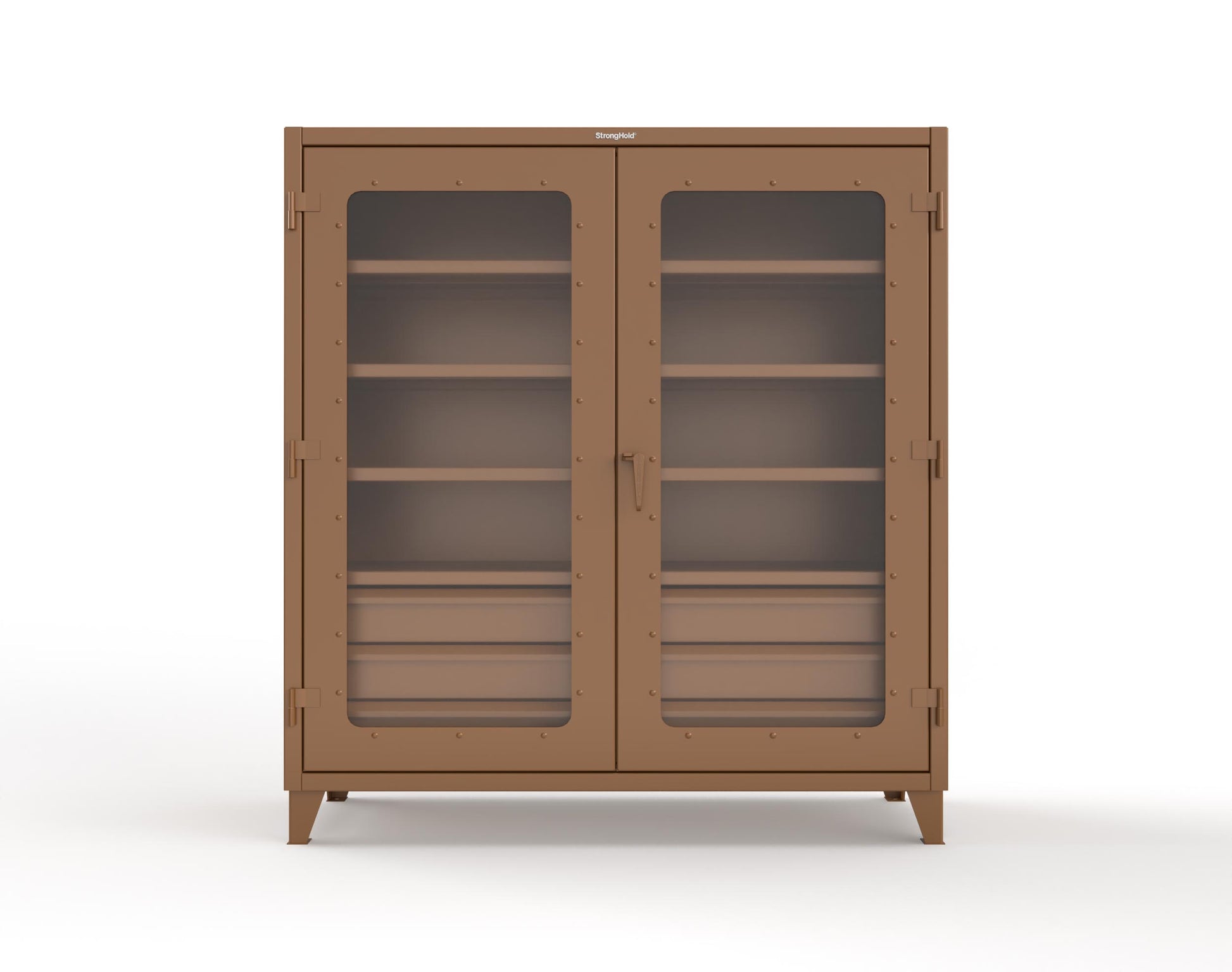 Extreme Duty 12 GA Clear View Cabinet with 6 Half-Width Drawers, 4 Shelves - 72 In. W x 24 In. D x 78 In. H - 66-LD-244-6/5DB-8008