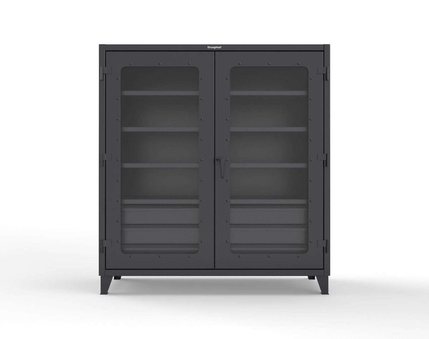 Extreme Duty 12 GA Clear View Cabinet with 6 Half-Width Drawers, 4 Shelves - 72 In. W x 24 In. D x 78 In. H - 66-LD-244-6/5DB-9005