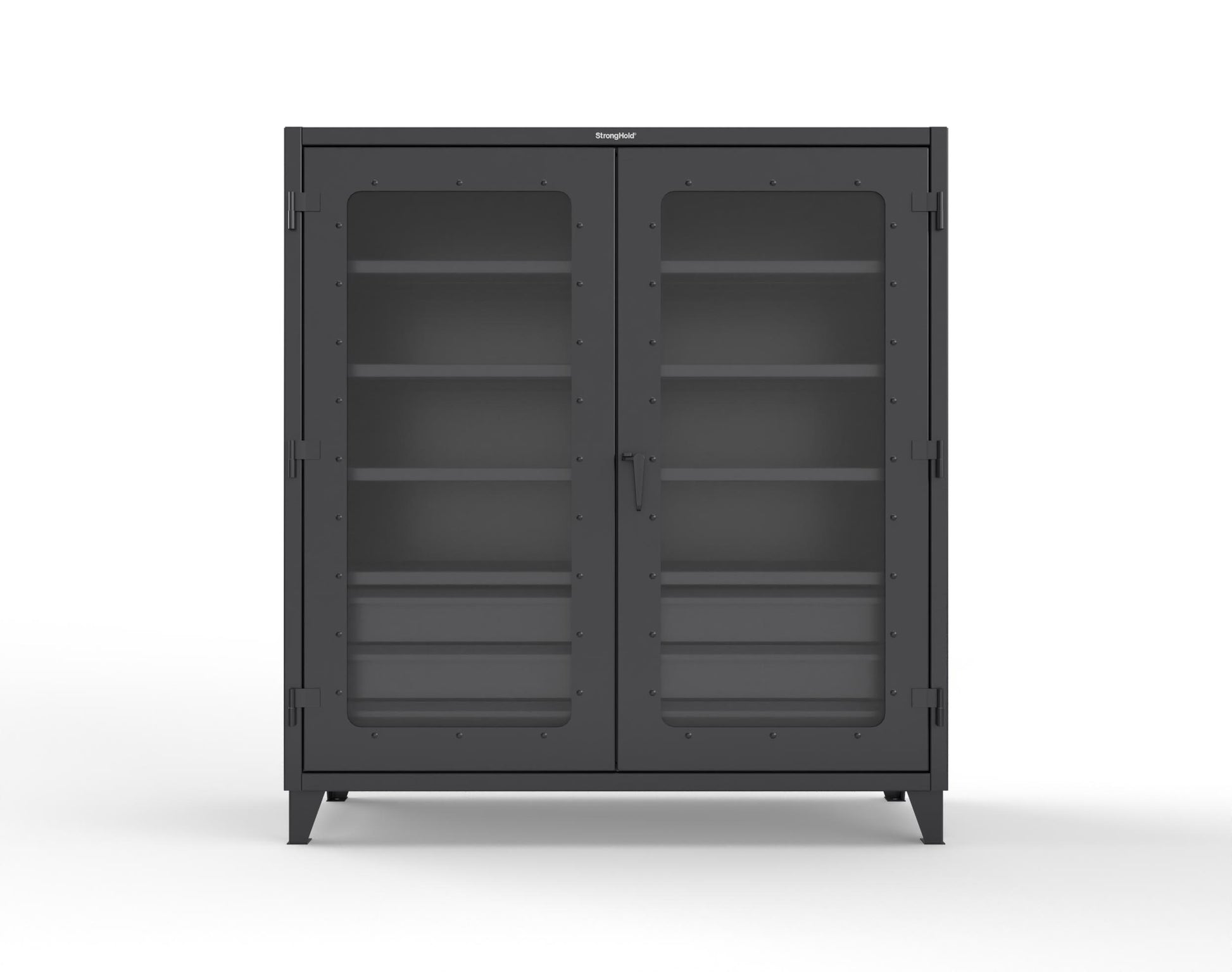 Extreme Duty 12 GA Clear View Cabinet with 6 Half-Width Drawers, 4 Shelves - 72 In. W x 24 In. D x 78 In. H - 66-LD-244-6/5DB-9005