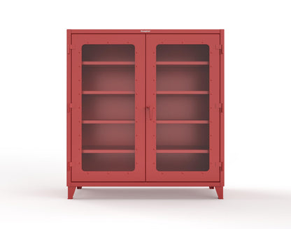 Extreme Duty 12 GA Clearview Cabinet with 4 Shelves - 72 In. W x 24 In. D x 78 In. H - 66-LD-244-3001