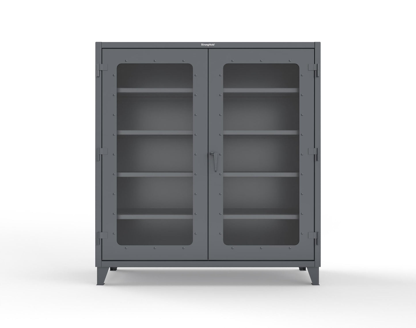 Extreme Duty 12 GA Clearview Cabinet with 4 Shelves - 72 In. W x 24 In. D x 78 In. H - 66-LD-244-7024
