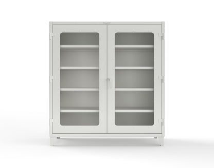 Extreme Duty 12 GA Clearview Cabinet with 4 Shelves - 72 In. W x 24 In. D x 78 In. H - 66-LD-244-9003