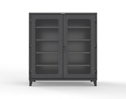 Extreme Duty 12 GA Clearview Cabinet with 4 Shelves - 72 In. W x 24 In. D x 78 In. H - 66-LD-244-9005