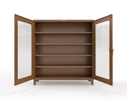 Extreme Duty 12 GA Clearview Cabinet with 4 Shelves - 72 In. W x 24 In. D x 78 In. H - 66-LD-244-8008
