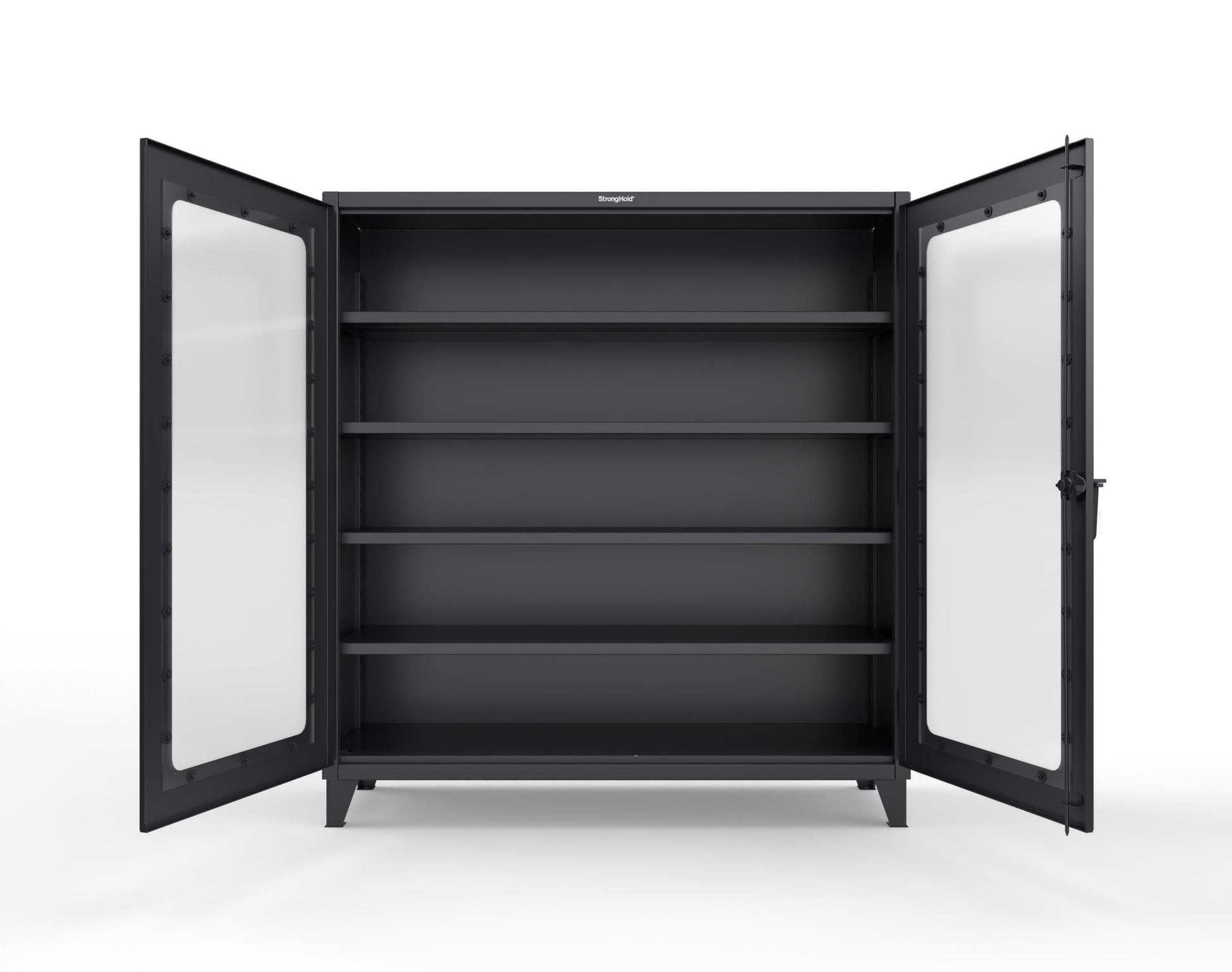Extreme Duty 12 GA Clearview Cabinet with 4 Shelves - 72 In. W x 24 In. D x 78 In. H - 66-LD-244-9005
