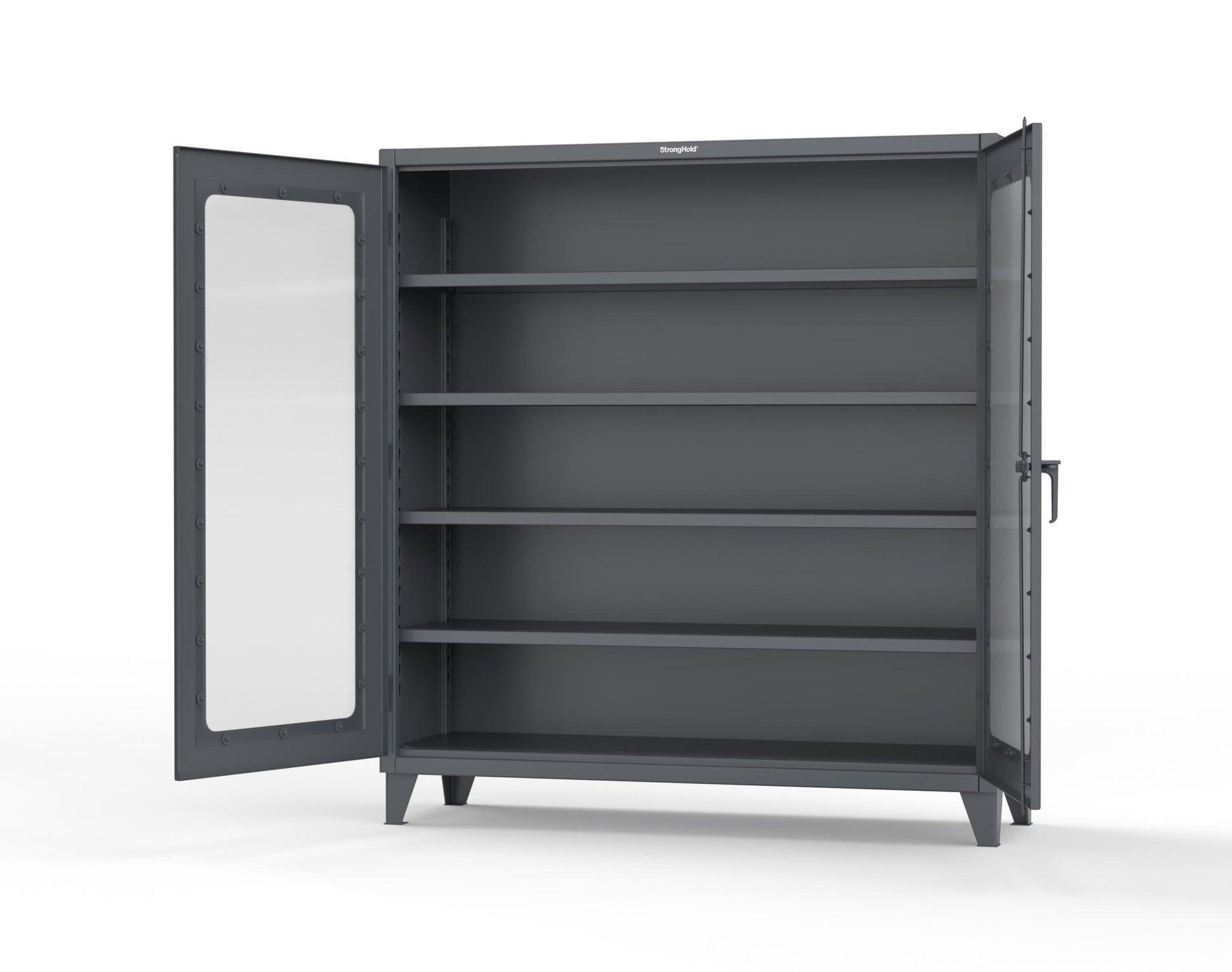 Extreme Duty 12 GA Clearview Cabinet with 4 Shelves - 72 In. W x 24 In. D x 78 In. H - 66-LD-244-7024
