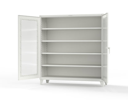 Extreme Duty 12 GA Clearview Cabinet with 4 Shelves - 72 In. W x 24 In. D x 78 In. H - 66-LD-244-9003
