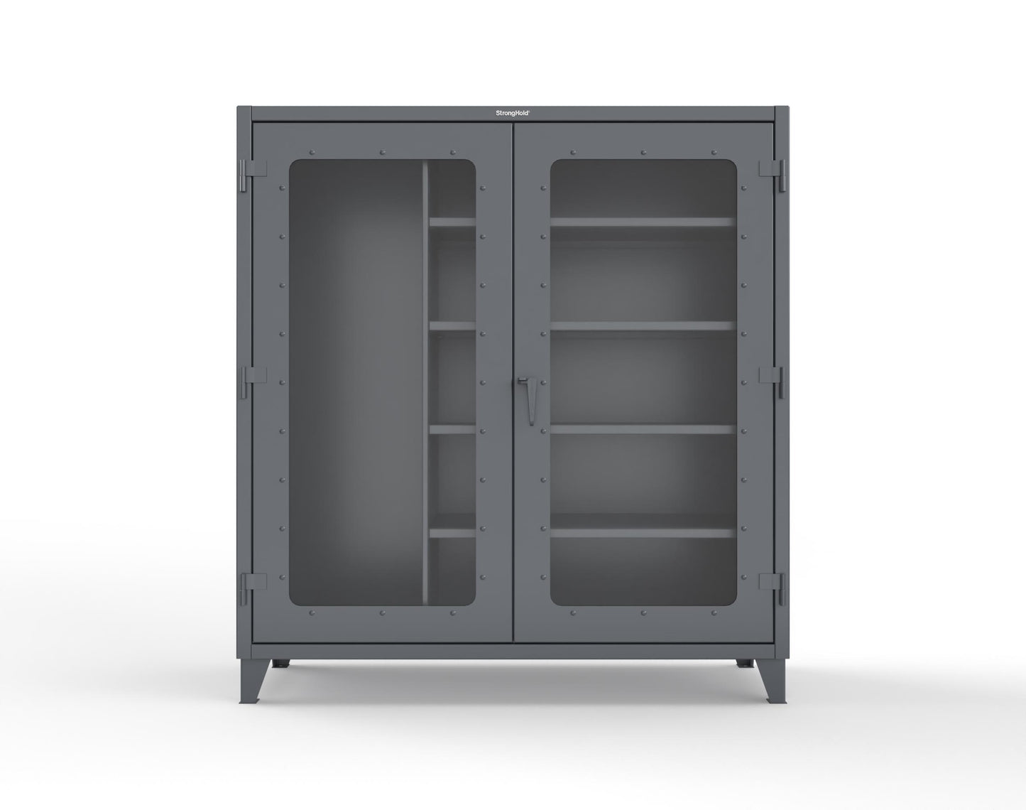 Extreme Duty 12 GA Clear View Janitorial Cabinet with 4 Shelves - 72 In. W x 24 In. D x 78 In. H - 66-LD-BC-244-7024