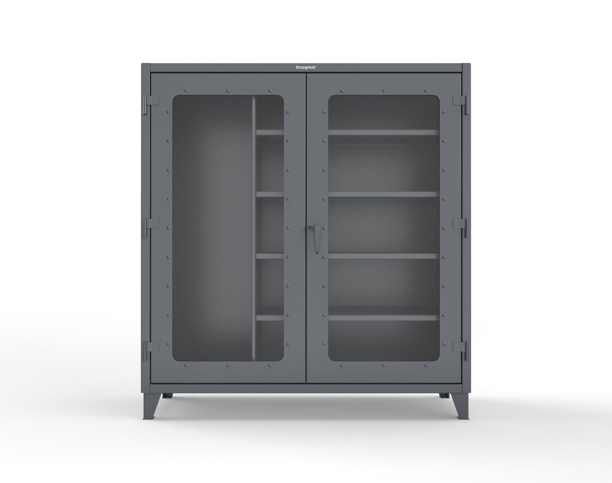 Extreme Duty 12 GA Clear View Janitorial Cabinet with 4 Shelves - 72 In. W x 24 In. D x 78 In. H - 66-LD-BC-244-7024