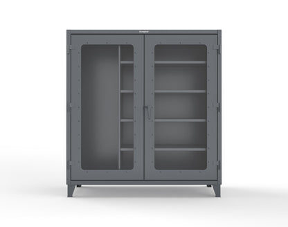 Extreme Duty 12 GA Clear View Janitorial Cabinet with 4 Shelves - 72 In. W x 24 In. D x 78 In. H - 66-LD-BC-244-7024