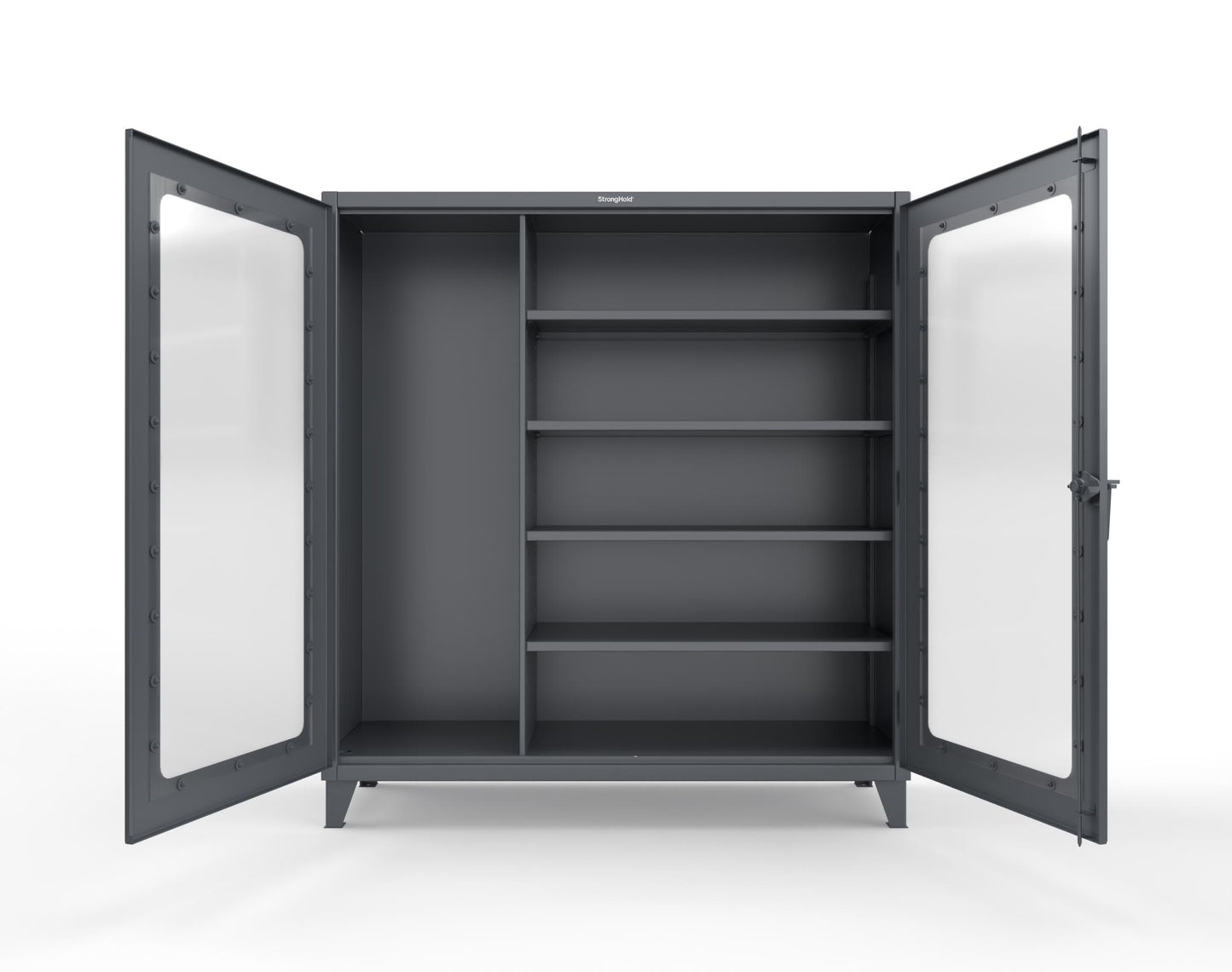 Extreme Duty 12 GA Clear View Janitorial Cabinet with 4 Shelves - 72 In. W x 24 In. D x 78 In. H - 66-LD-BC-244-7024