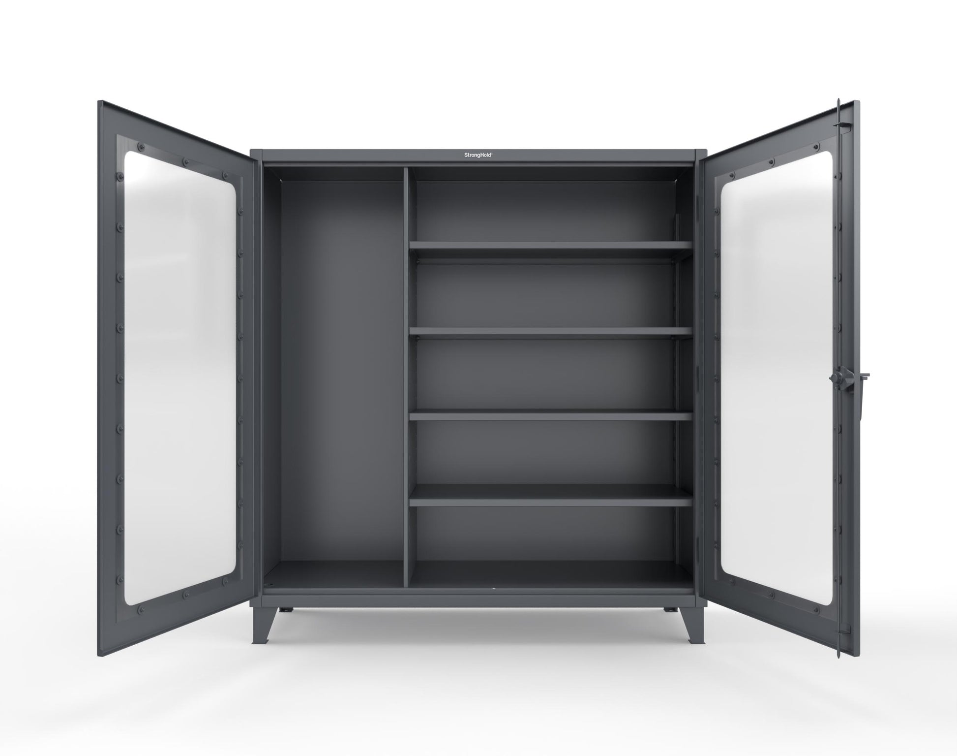 Extreme Duty 12 GA Clear View Janitorial Cabinet with 4 Shelves - 72 In. W x 24 In. D x 78 In. H - 66-LD-BC-244-7024