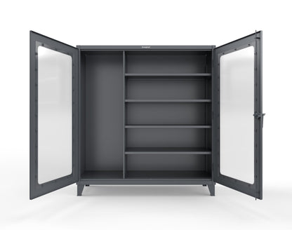 Extreme Duty 12 GA Clear View Janitorial Cabinet with 4 Shelves - 72 In. W x 24 In. D x 78 In. H - 66-LD-BC-244-7024