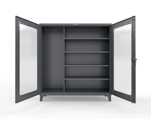 Extreme Duty 12 GA Clear View Janitorial Cabinet with 4 Shelves - 72 In. W x 24 In. D x 78 In. H - 66-LD-BC-244-7024