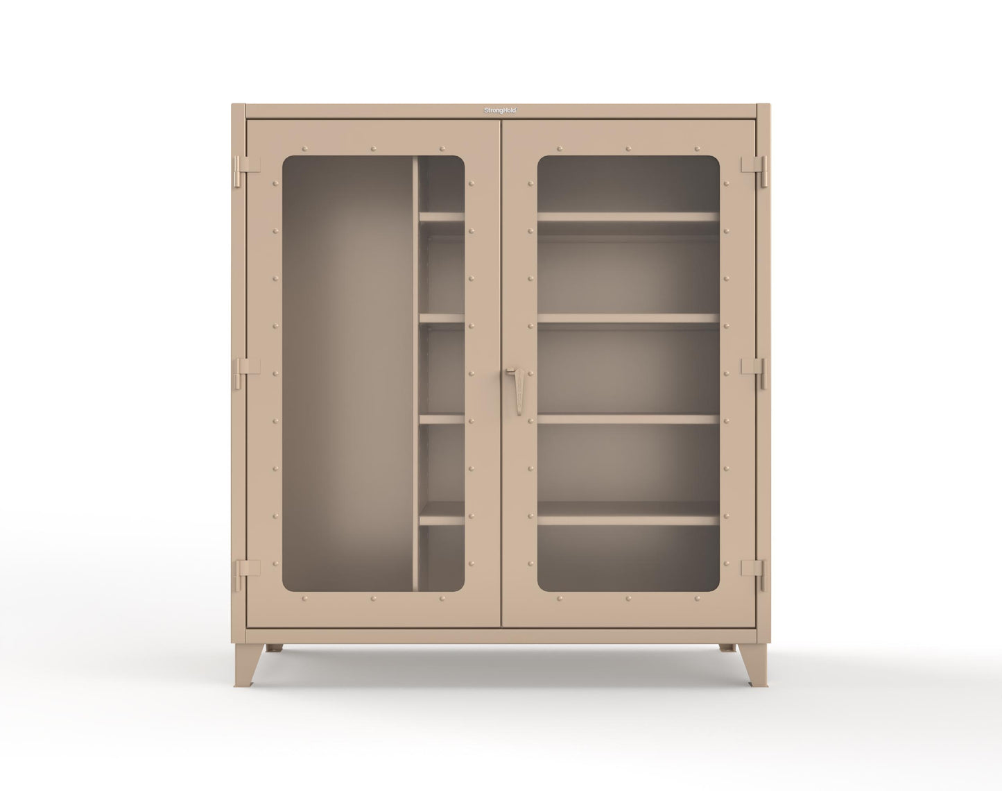 Extreme Duty 12 GA Clear View Janitorial Cabinet with 4 Shelves - 72 In. W x 24 In. D x 78 In. H - 66-LD-BC-244-1019