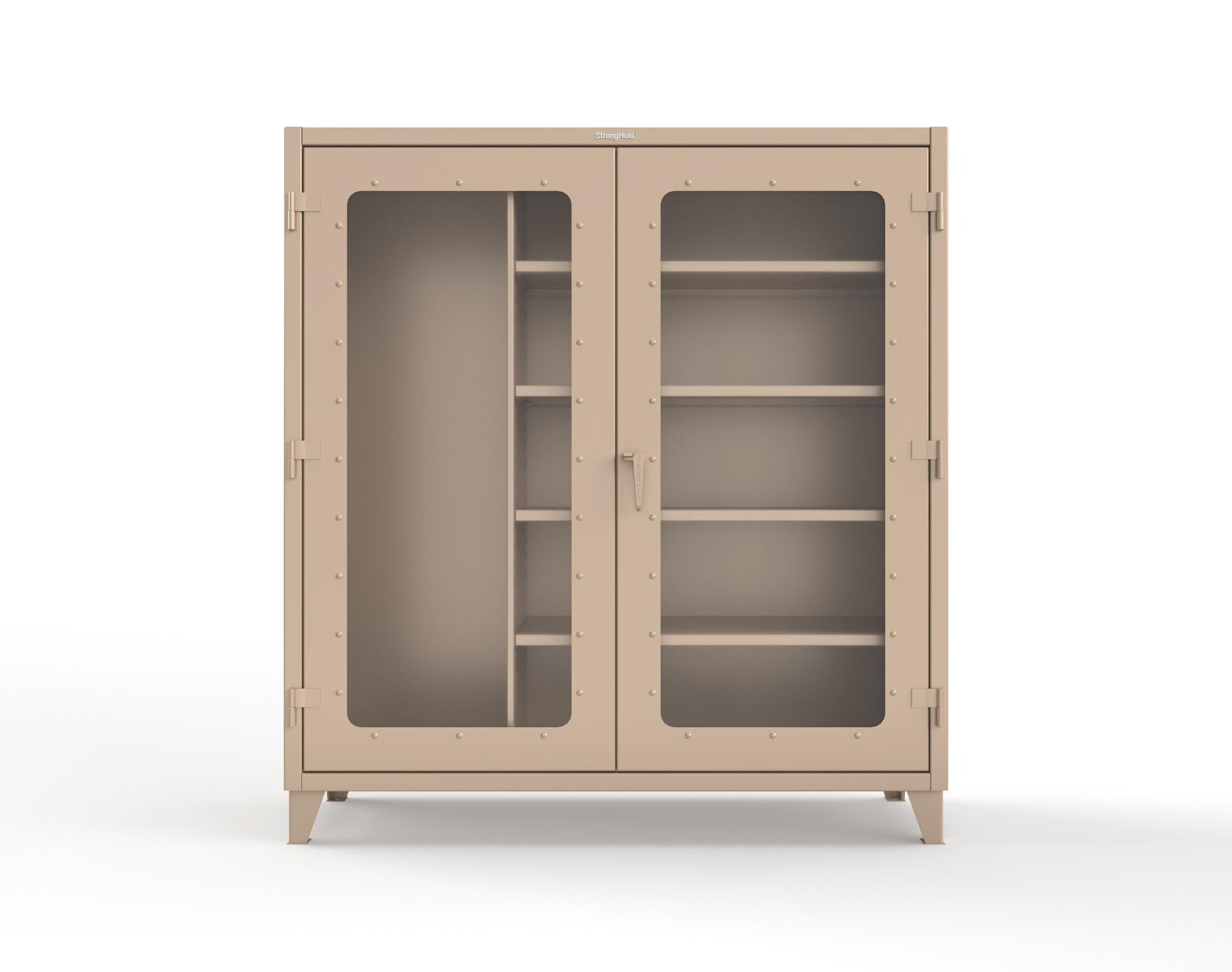 Extreme Duty 12 GA Clear View Janitorial Cabinet with 4 Shelves - 72 In. W x 24 In. D x 78 In. H - 66-LD-BC-244-1019