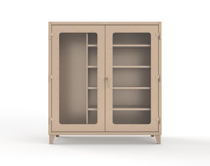 Extreme Duty 12 GA Clear View Janitorial Cabinet with 4 Shelves - 72 In. W x 24 In. D x 78 In. H - 66-LD-BC-244-1019
