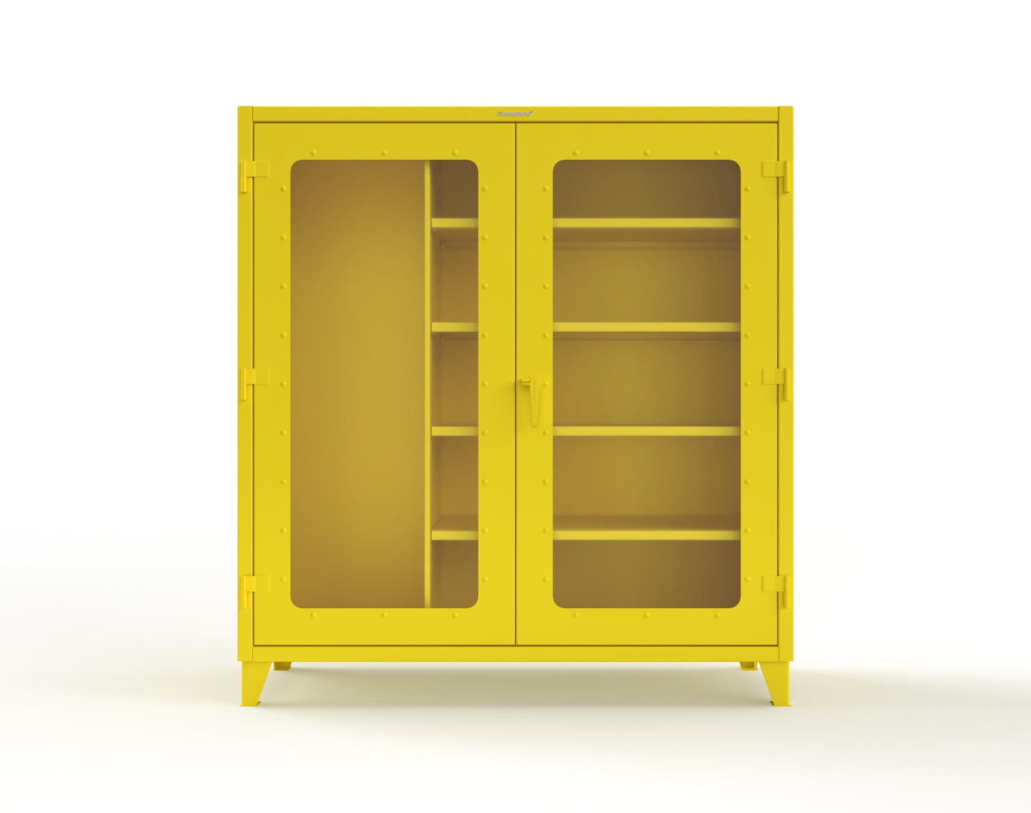 Extreme Duty 12 GA Clear View Janitorial Cabinet with 4 Shelves - 72 In. W x 24 In. D x 78 In. H - 66-LD-BC-244-1021