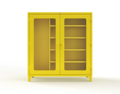 Extreme Duty 12 GA Clear View Janitorial Cabinet with 4 Shelves - 72 In. W x 24 In. D x 78 In. H - 66-LD-BC-244-1021