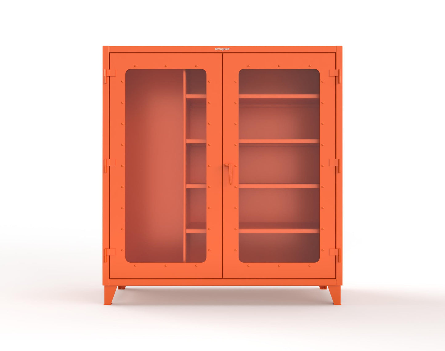 Extreme Duty 12 GA Clear View Janitorial Cabinet with 4 Shelves - 72 In. W x 24 In. D x 78 In. H - 66-LD-BC-244-2009