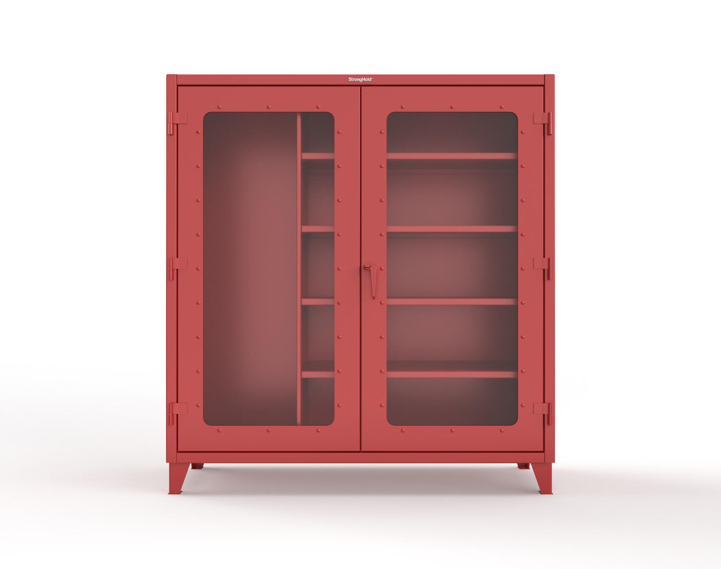 Extreme Duty 12 GA Clear View Janitorial Cabinet with 4 Shelves - 72 In. W x 24 In. D x 78 In. H - 66-LD-BC-244-3001