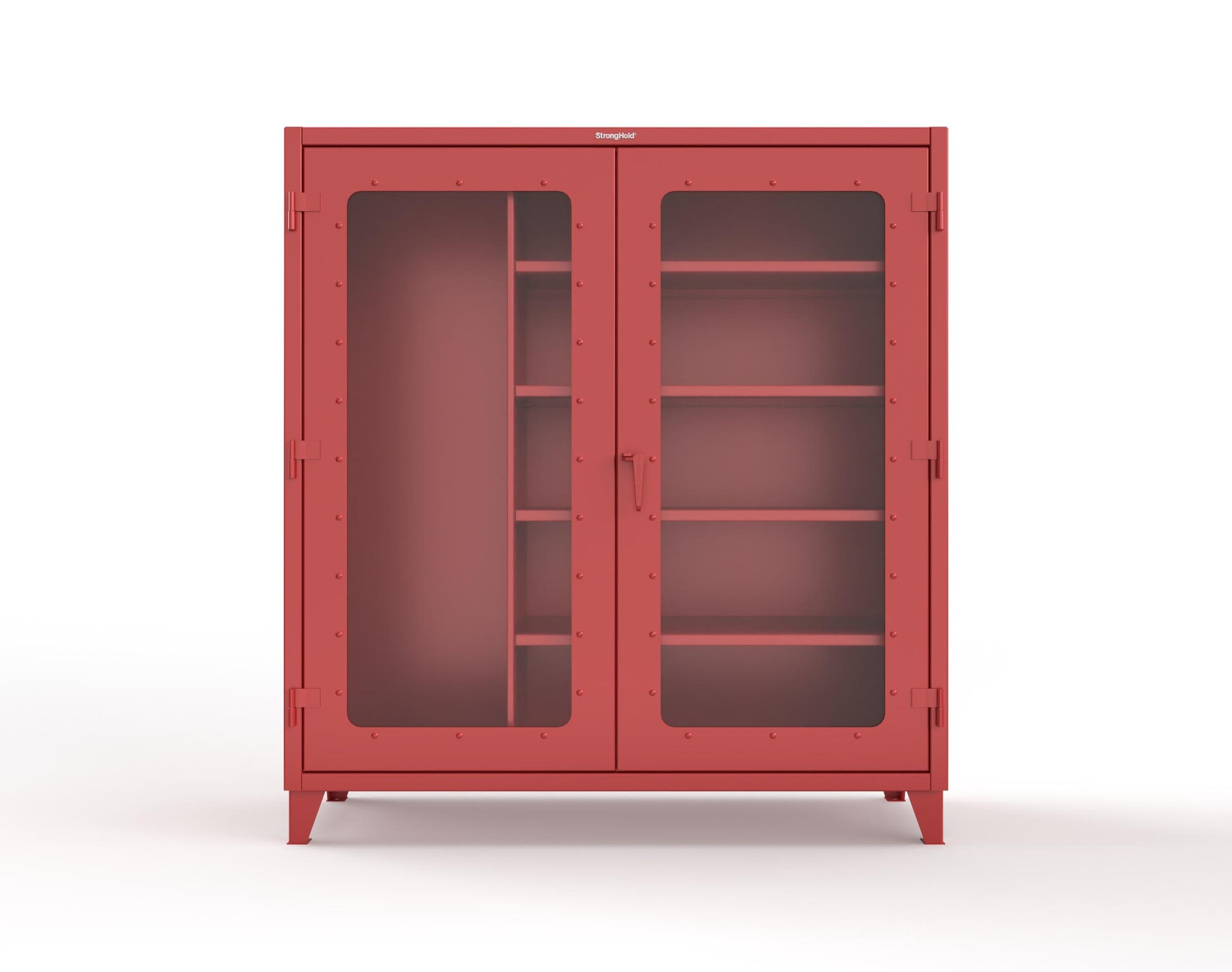 Extreme Duty 12 GA Clear View Janitorial Cabinet with 4 Shelves - 72 In. W x 24 In. D x 78 In. H - 66-LD-BC-244-3001