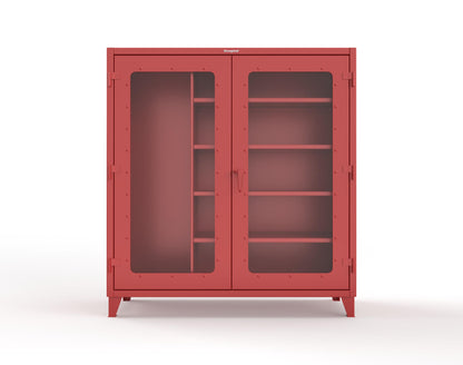 Extreme Duty 12 GA Clear View Janitorial Cabinet with 4 Shelves - 72 In. W x 24 In. D x 78 In. H - 66-LD-BC-244-3001