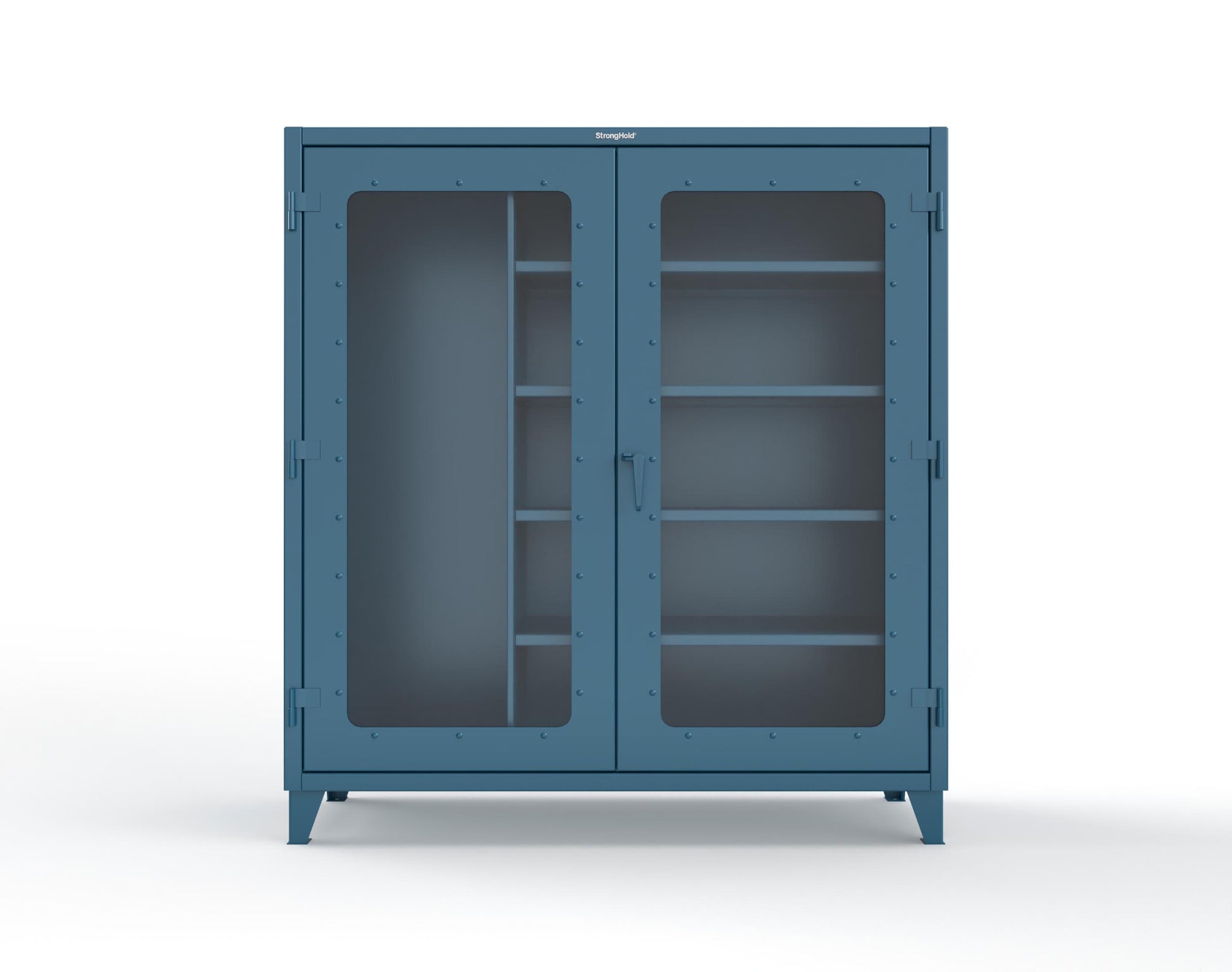 Extreme Duty 12 GA Clear View Janitorial Cabinet with 4 Shelves - 72 In. W x 24 In. D x 78 In. H - 66-LD-BC-244-5001