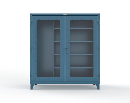 Extreme Duty 12 GA Clear View Janitorial Cabinet with 4 Shelves - 72 In. W x 24 In. D x 78 In. H - 66-LD-BC-244-5001