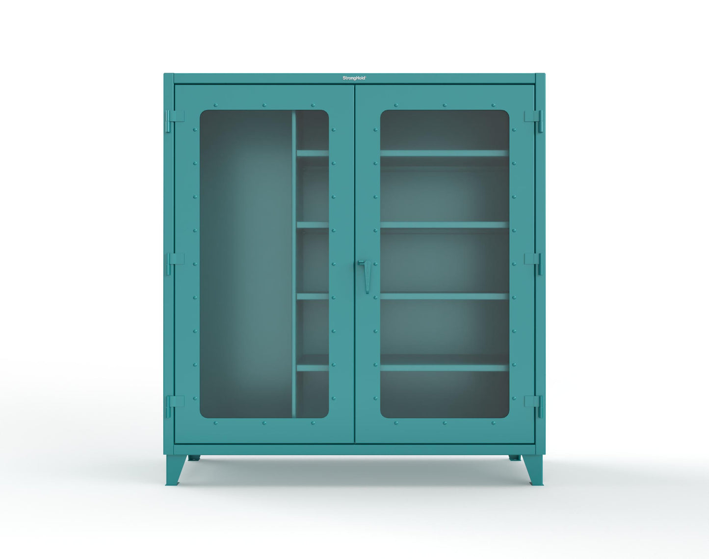 Extreme Duty 12 GA Clear View Janitorial Cabinet with 4 Shelves - 72 In. W x 24 In. D x 78 In. H - 66-LD-BC-244-5021