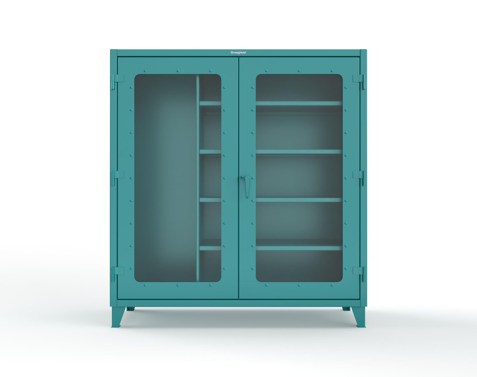 Extreme Duty 12 GA Clear View Janitorial Cabinet with 4 Shelves - 72 In. W x 24 In. D x 78 In. H - 66-LD-BC-244-5021