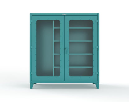 Extreme Duty 12 GA Clear View Janitorial Cabinet with 4 Shelves - 72 In. W x 24 In. D x 78 In. H - 66-LD-BC-244-5021