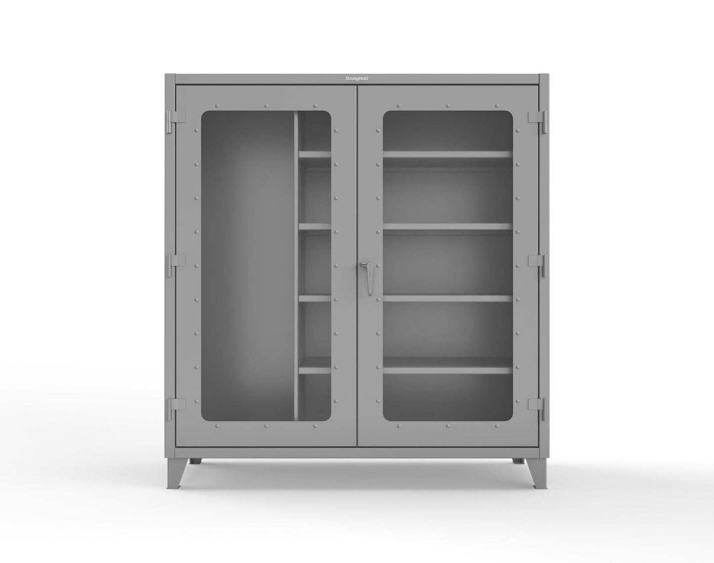 Extreme Duty 12 GA Clear View Janitorial Cabinet with 4 Shelves - 72 In. W x 24 In. D x 78 In. H - 66-LD-BC-244-7037