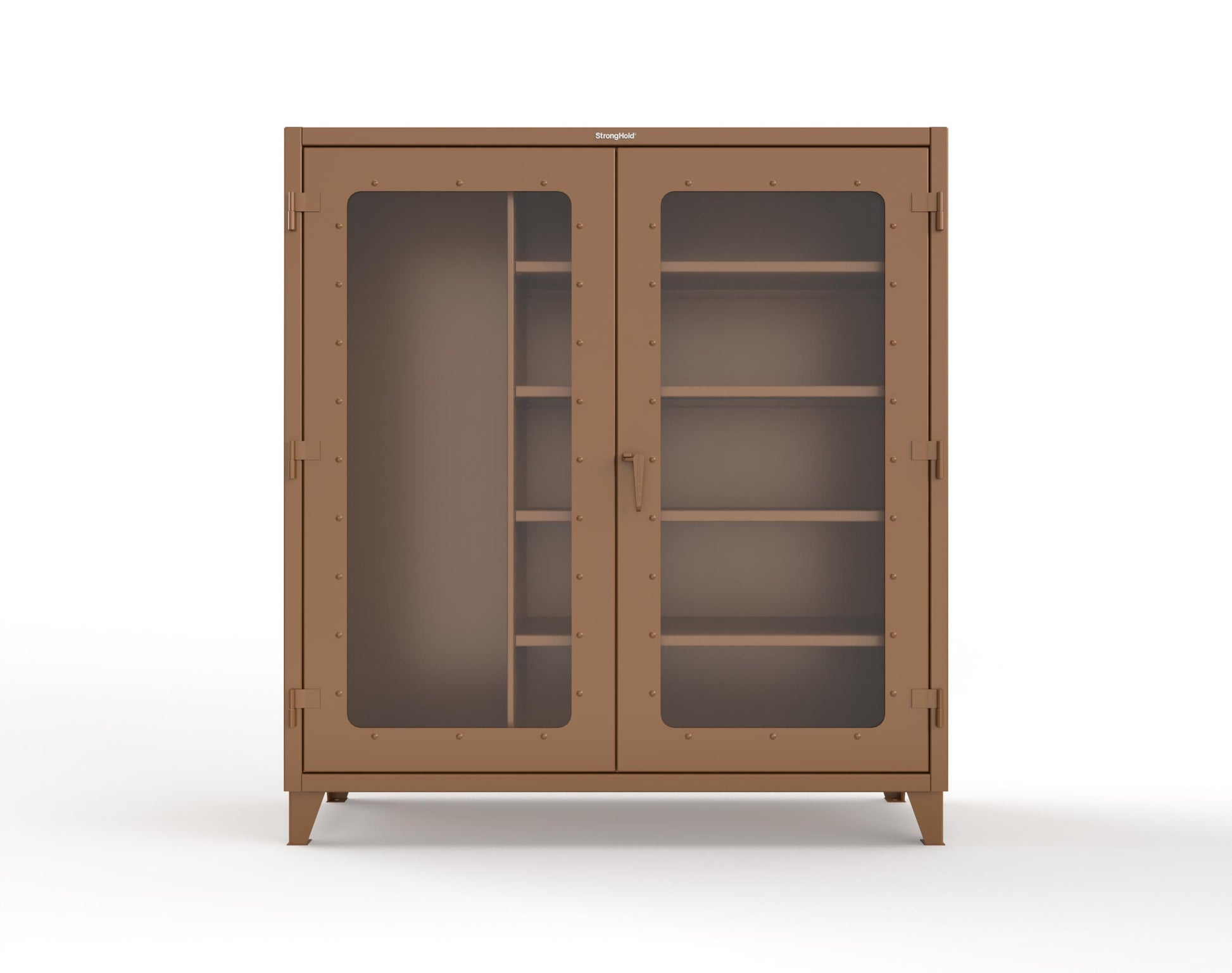 Extreme Duty 12 GA Clear View Janitorial Cabinet with 4 Shelves - 72 In. W x 24 In. D x 78 In. H - 66-LD-BC-244-8008